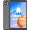 VASOUN Tablet TAB8 Tablet Android 13 da 8 pollici, 8 GB di RAM (4 + 4 GB di espansione), 64 GB di ROM, doppio WiFi Bluetooth 5.2, display IPS HD 1280 x 800, fotocamera da 2 MP + 8 MP, batteria da 5000