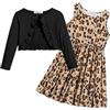 Arshiner Ragazze Abiti Bolero Bambini Abito Senza Maniche con Set di Cardigan Cotone Abito Casual Festivo per Bambine 2 Jahre 80