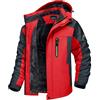 MAGCOMSEN Giacca da sci impermeabile con cappuccio rimovibile, antivento per uomo (3X-Grande (3XL), Rosso)