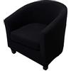 Highdi 2 Pezzi Copripoltrona 1 Posto Chesterfield Elasticizzato, Poltrona Club da Cocktail Antiscivolo Rimovibile Tub Chair Copripoltrona per Camera da Letto Bar (tinta unita - nero)