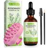HUALIJIA Olio di Rosmarino per Capelli con Massaggiatore per Cuoio Capelluto, Puro Olio Essenziale di Rosmarino per Capelli, Ciglia, Sopracciglia, Cura della Pelle, Massaggio del Corpo, 60ml