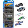 Hot Wheels - Confezione da 5 macchinine a tema Batman, veicoli Hot Wheels da collezionare in scala 1:64 per tutti i fan del supereroe DC, giocattolo per bambini, 3+ anni, HXD61