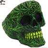 Black Dragon HEAD GREEN SKULL 3D CANNABIS LEAF DESIGN : PORTACENERE IN POLIRESINA DA TAVOLO A FORMA DI TESCHIO | IDEA REGALO FUMATORE