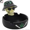 Black Dragon HAT&SKULL CANNABIS LEAF DESIGN : PORTACENERE IN POLIRESINA DA TAVOLO | IDEA REGALO FUMATORE