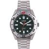 Lorus Orologio automatico analogico da uomo con bracciale in acciaio inossidabile, Argento/Verde - RL475BX9