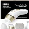 Braun Silk-Expert Pro 5 Epilatore LUCE PULSATA, laser Peli Donna, Ideale per Zone Sensibili, Viso, Bikini e Ascelle, Epilazione Permanente Dei Peli Visibili, PL5358, Bianco/Oro