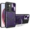 OUBELI Cover per Samsung Galaxy A35 Custodia con Magnetica Supporto ad Anello Protezione da Diapositive Fotocamera Cover Morbida Silicone TPU Paraurti Antigraffio e antiurto Protezione -viola