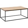 Hanah Home Elegante tavolino da caffè con cornice in metallo, Noce e nero, 100 x 60 x 42 cm, 100% melamina rivestita in melamina, spessore 16 mm, design moderno per la stanza vivente
