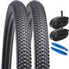 YunSCM 2Pcs Pieghevole 26 pollici pneumatici 26X1.95 ETRTO 50-559 e 26 pollici Camera d'aria AV32mm valvola Schrader, compatibile Bicicletta 26X1.95 26X2.0 Copertoni e Camera d'aria