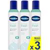 Vaseline Active Fresh 48h 250ml | 0% alcohol (pacco da 3)