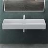 maimai Mai & Mai Lavabo da Appoggio 120x40x12cm, Lavabo Bagno Sospeso Lavandino Bagno Colossum6028 da Marmo Fuso, Un Foro per la Rubinetteria, Bianco Opaco