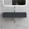 maimai Mai & Mai Lavabo da Appoggio 80x40x14cm, Lavabo Bagno Sospeso Lavandino Bagno Colossum6028 da Marmo Fuso, un foro per la Rubinetteria, Antracite opaco