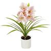 Flair Flower Orchidea artificiale, 40 cm, in vaso, orchidea artificiale, ideale come decorazione per matrimoni e matrimoni