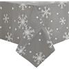 Mr Crimbo Tovaglia natalizia in vinile PVC, facile da pulire, 140 x 240 cm, colore: grigio fiocchi di neve