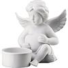 Rosenthal Angelo con cuore come luce da tavolo, diametro 8,7 cm, altezza 10,2 cm, porcellana bianca opaca, confezione regalo inclusa
