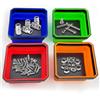 gxwcyi Set di 4 vassoi magnetici pieghevoli, in silicone, con base magnetica, vassoio per viti, vassoio magnetico per parti magnetiche, strumenti meccanici