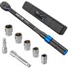 KRETLAW Chiave Dinamometrica 8 Pezzi, Set di Chiavi Dinamometriche 1/2 da 20-220Nm con Precisione ±3%, dotata di Blocco e 72 Denti, Estensioni da 3 e 5, Bussole da 17-19-21-22-24mm per Auto