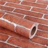 LEPENDOR Mattone rosso Decorativo Sfondo Carta da parati autoadesiva Carta adesiva stampata da parati peel and stick facile da applicare - (Rosso Mattone, 0,45m x 3m)