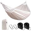 Anyoo Amaca da Giardino in Cotone Tessuto Comodo con Cinghie Rispettose degli Alberi per Appendere, Durevole Amaca Portatile con Borsa da Viaggio per Campeggio, Esterno/Interno, Balcone, Patio