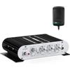 sikkeby Amplificatore audio HiFi, amplificatore stereo 2.1 CH, RMS 20 Wx2+40 W ST-838 con uscita subwoofer, classe D mini amplificatore digitale con AUX per casa, altoparlante auto, nero (con adattatore di