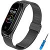 EasyULT Cinturino Compatible con Xiao Mi Band 7 Cinturini Metallo, Braccialetto per Mi Band 7 in Acciaio Inossidabile Bracciale di Ricambio(Non Host)(Nero)