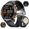 HIRREO Smartwatch Uomo GPS Militare 10ATM Impermeabile con Torcia LED, 1,43 AMOLED Display, Chiamate Bluetooth, 600mAh Grande Batteria Altitudine/Pressione/Bussola Android iOS Rugged Smartwatch Orologio