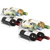 Lifewit Portabottiglie Impilabile in Plastica per Frigorifero, Armadio, Bancone, Set di 2 Portabottiglie da Vino, Organizer per Bottiglie d'Acqua Può Contenere 8 Bottiglie, Trasparente
