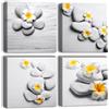 Artscope Stampe e Quadri su Tela 4 pz. Pietre e Fiori Gialli Immagine Fotografia Murale Tela Wall Art Bel Regalo per Home Decor Ristorante Cucina Regalo di Anniversario Compleanno 30x30CM