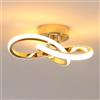 DELIPOP Plafoniera LED Moderna, 22W 2500LM Creativo Forma di Fiore Lampada da Soffitto in Acrilico, Oro Lampadario da Soffitto per Camera da Letto Cucina Sala da Pranzo Corridoio, Bianco Caldo 3000K