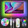 Meiyue Retroilluminazione TV a LED, striscia LED RGBIC da 4M per TV da 40 a 75 pollici e PC, con controllo app e telecomando RF 2.4G di aggiornamento, sincronizzazione musicale