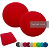 heimtexland ® Set di 2 cuscini per sedia, in feltro, tipo 631, rosso, 35 cm, rotondi, colore: rosso