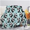 Jeiento Coperta in pile di flanella con motivo panda carino, leggera e accogliente coperta in peluche, per camera da letto, soggiorno, divano e divano, 60 x 80 cm