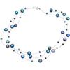 Bling Jewelry Sfumature Di Grigio Blu Multi Filo Di Pesca Linea D'Acqua Dolce Coltivato Collana Di Perle Illusione Per Le Donne Matrimonio Damigella D'Onore Formale Partito