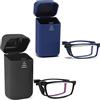 Viseng 2 Pacco Occhiali Da Lettura Pieghevoli Anti-Blu Per Uomo e Donna Con Aste Telescopiche, Scatola Elastica Ultraleggera Alla Moda Portatile+3.5