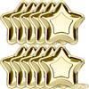 Reofrey 10 piatti di carta a forma di stella dorata, 10 piatti di carta usa e getta pentagramma da 7 pollici per Natale, Halloween, cene, compleanni, picnic, antipasti, frutta, dessert, articoli da tavola