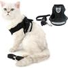 Ranphy pettorina e guinzaglio per gatti a prova di fuga regolabile, catarifrangente traspirante in morbida rete imbottita per cuccioli gatti gilet per allenamento all'aperto a piedi Nero M
