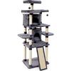 COSTWAY Tiragraffi per Gatti Adulti, Tiragraffi per Gatti con Cuccia, Piattaforma, Cuscini e Tiragraffi, Albero Tiragraffi per Gatti Grandi Alto in Legno, 60 x 50 x 170 cm