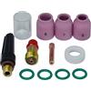 RIVERWELD 12 pz Corpi di pinze per lenti a gas tozze TIG 17GL332 10N24S Coppa in vetro Quarzo da 2,4 mm n. 10 Isolante da 16 mm 17GLG20 e cappuccio posteriore TIG 57Y03 Misura media SR WP 17 18 26