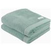 TOM TAILOR Herding TOM TAILOR Handtuch, Color Bath Towel Fresh Sage, 2er Set, 50x100 cm, 100% Baumwolle/Frottier, mit Aufhänger und Label mit Logo