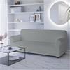 Italian Bed Linen Copridivano Leslie 3 Posti con braccioli - Fodera Sagomata Estensibile 190-215 cm in Poliestere + Elastan, Salvadivano Elasticizzato - Grigio Chiaro