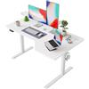 Agilestic Scrivania a forma di L Regolabile in Altezza, 140 x 80 cm Scrivania sit-stand per Ufficio Domestico con Piano del Tavolo Giuntato, Bianco