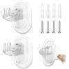 SHFYFHS 2 Pezzi Staffa Autoadesiva per Asta Tende Supporti, (Autoadesivo e foratura) Ganci per Tende Senza Bucare, Supporti Asta Tende, Tende Finestre PVC Staffe, per Bagno, Hotel,Camera da Letto(Trasparente)