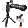 Andoer Obiettivo zoom 40x con treppiede, teleobiettivo telefonico, telescopio telefonico, obiettivo fotocamera telefono per escursioni, campeggio, osservazione degli animali, luna, sport, giochi,