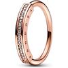 PANDORA Signature 182283C01 - Anello con pavé I-D, Metallo, Zircone cubico