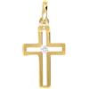 My Gold Ciondolo a forma di croce da donna, in oro 333/750, con zirconi (senza catena), in vero oro giallo (8/18 carati), croce dorata CrossFire, Mittelgroß, Oro giallo, Zirconia cubica