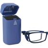 Viseng Occhiali Da Lettura Pieghevoli Anti-Blu Per Uomo e Donna Con Aste Telescopiche, Scatola Elastica Ultraleggera Alla Moda Portatile+1.0(Blu)
