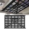 Mikihat Rete da Auto Soffitto, 78 × 53cm Rete Portabagagli da Tetto per Auto, con Cinghie a Croce Regolabili Tasche con Cerniera Indipendent, Doppio Strato Rete Bagagliaio, Max 8kg, per SUV Furgone Auto