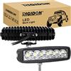 RIGIDON 2 Pcs Faro da Lavoro Led, 6 Pollici 15 cm 18W Spot Luci di Lavoro, Fari di Profondità, Barra Led Fuoristrada Per Auto Trattore Escavatore Camion SUV ATV 4x4,12V 24V 6000K