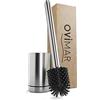 Ovimar Scopino per wc Arosund Argento, Spazzola per wc in Silicone, Funzione di Ventilazione, Acciaio Inox, Serbatoio per Detergenti, Vassoio Antigoccia Rimovibile
