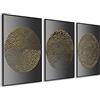 DekoArte - Quadri moderni soggiorno CIRCOLI MINIMALISTI 50x70 cm x3 pezzi - Quadri con cornice nero incluso